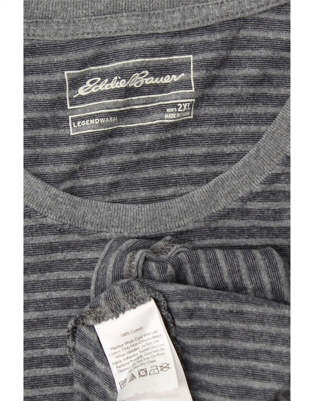EDDIE BAUER Tricou pentru bărbați Top 2XL bumbac cu dungi gri