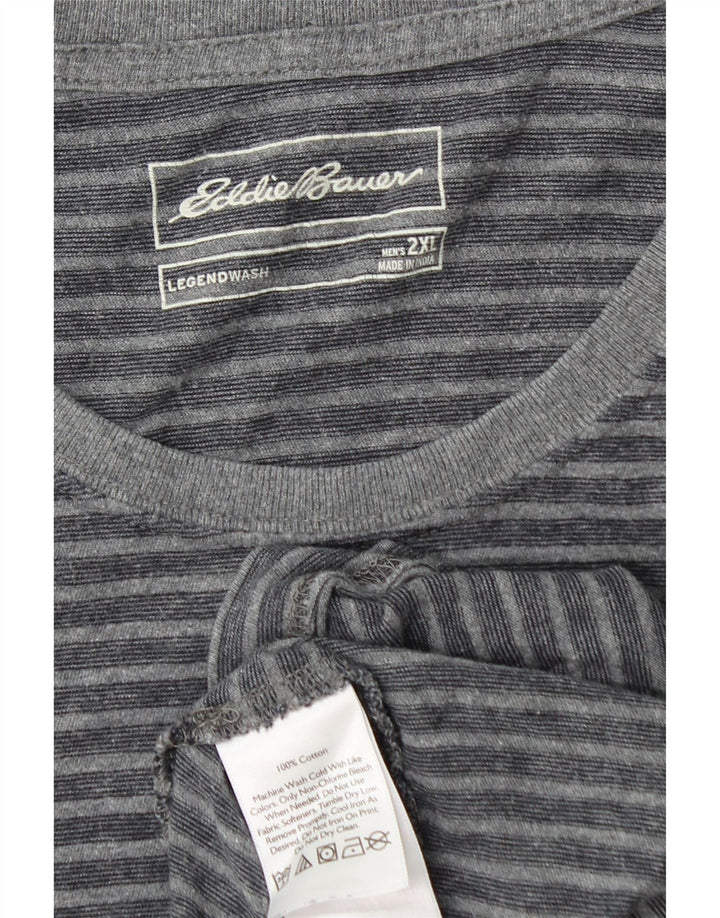 EDDIE BAUER Tricou pentru bărbați Top 2XL bumbac cu dungi gri