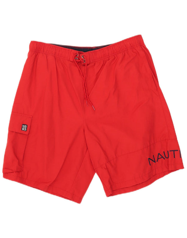 Pantaloni scurți de înot Nautica pentru bărbați, mari, roșii, din bumbac