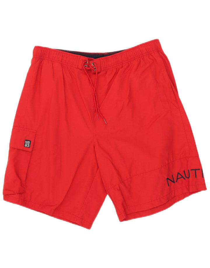 Pantaloni scurți de înot Nautica pentru bărbați, mari, roșii, din bumbac