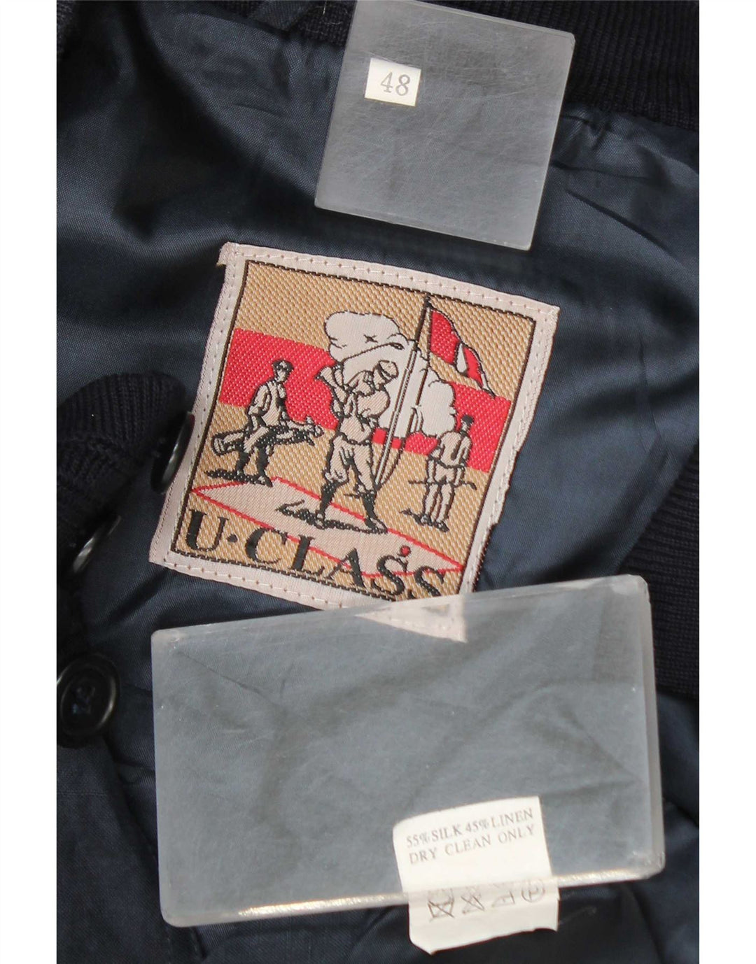 Jachetă Bomber Vintage pentru bărbați IT 48 Medium Bleumarin Mătase