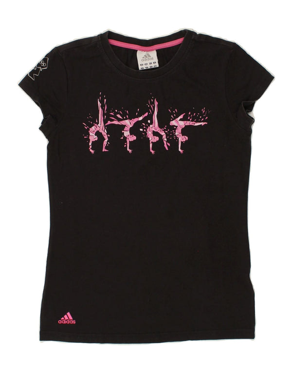 Tricou grafic ADIDAS pentru femei Top UK 14 Medium Black Bumbac