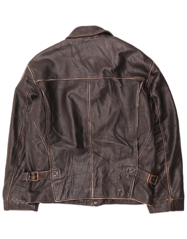 Jachetă de piele vintage pentru bărbați IT 50 Large Black