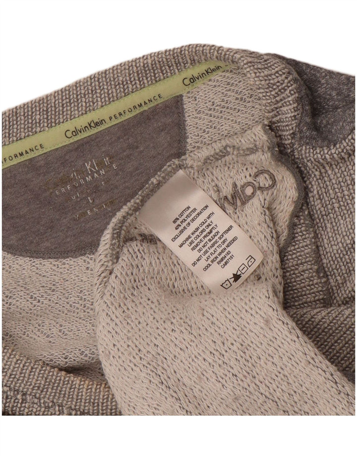 CALVIN KLEIN Top de performanță pentru femei cu mânecă lungă UK 18 XL Gri Colorblock