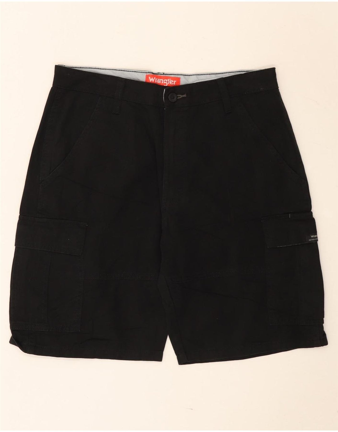 Pantaloni scurți cargo Wrangler pentru bărbați W30, bumbac mediu negru
