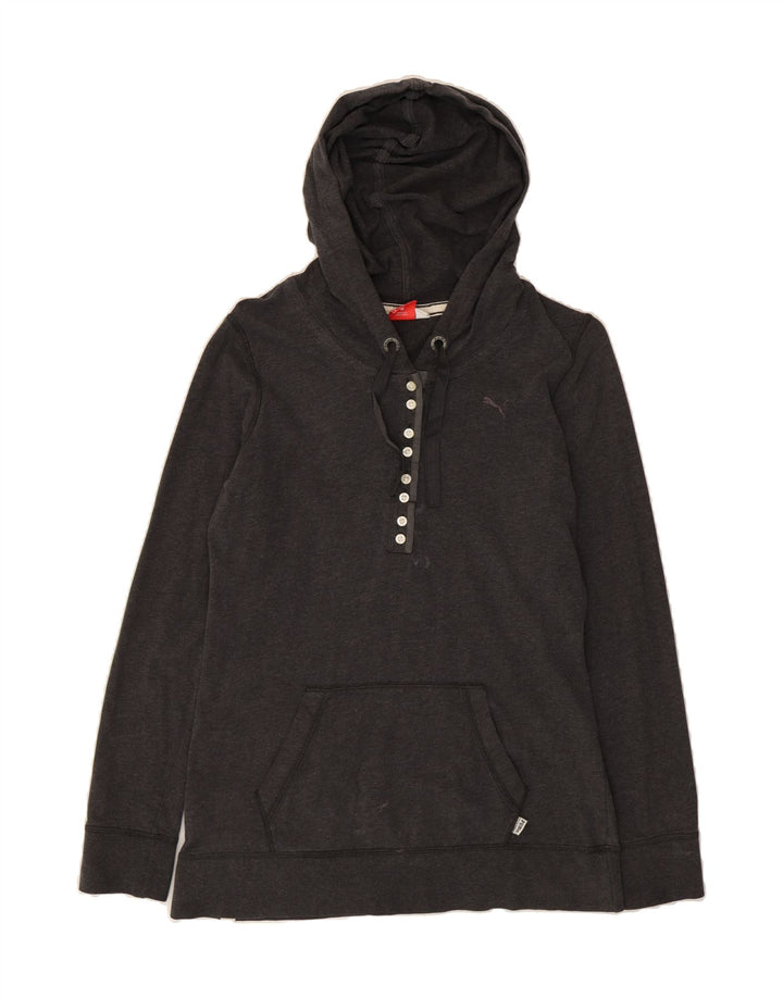 PUMA Womens Hoodie Jumper UK 12 Medium Grey Cotton Vintage Puma and Second-Hand Puma from Messina Hembry 