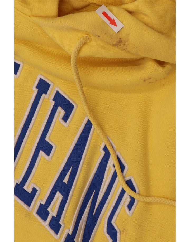 TOMMY HILFIGER Pulover cu glugă cu grafică pentru bărbați, bumbac galben mare