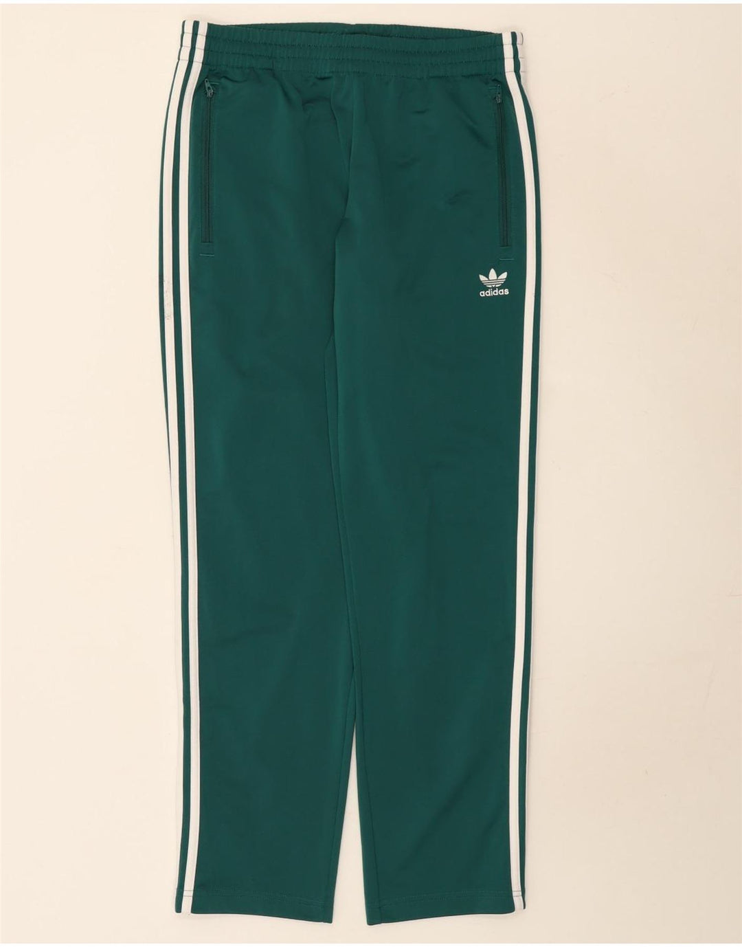Pantaloni de trening Adidas pentru bărbați, poliester verde mediu