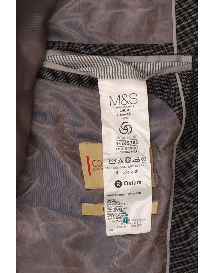 Marks & Spencer jachetă pentru bărbați cu 2 nasturi, UK 46 XL, lână gri