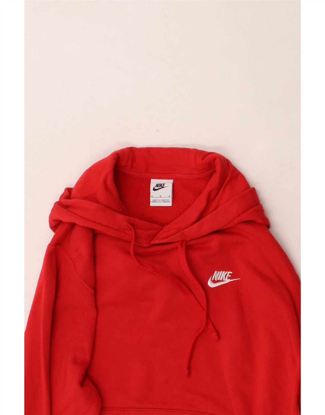 NIKE Mens Loose Fit Hoodie Jumper Medium Red Cotton Vintage Nike and Second-Hand Nike from Messina Hembry 