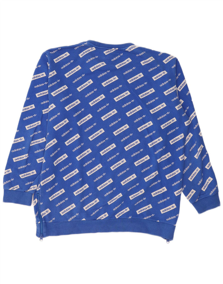 Hanorac grafic pentru bărbați Adidas Jumper mare, albastru, bumbac