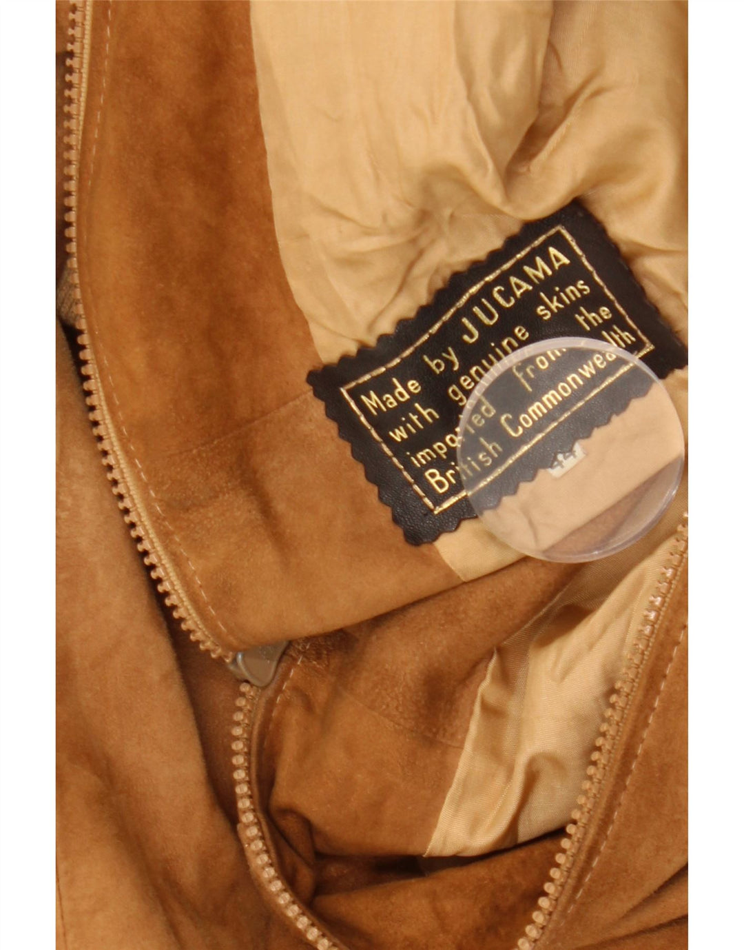 Jachetă bomber din piele intoarsa pentru femei VINTAGE IT 44 din piele maro medie