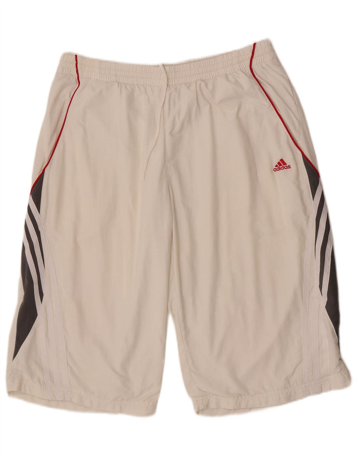 Pantaloni scurți sport Climalite Adidas pentru bărbați, mari, alb, din poliester
