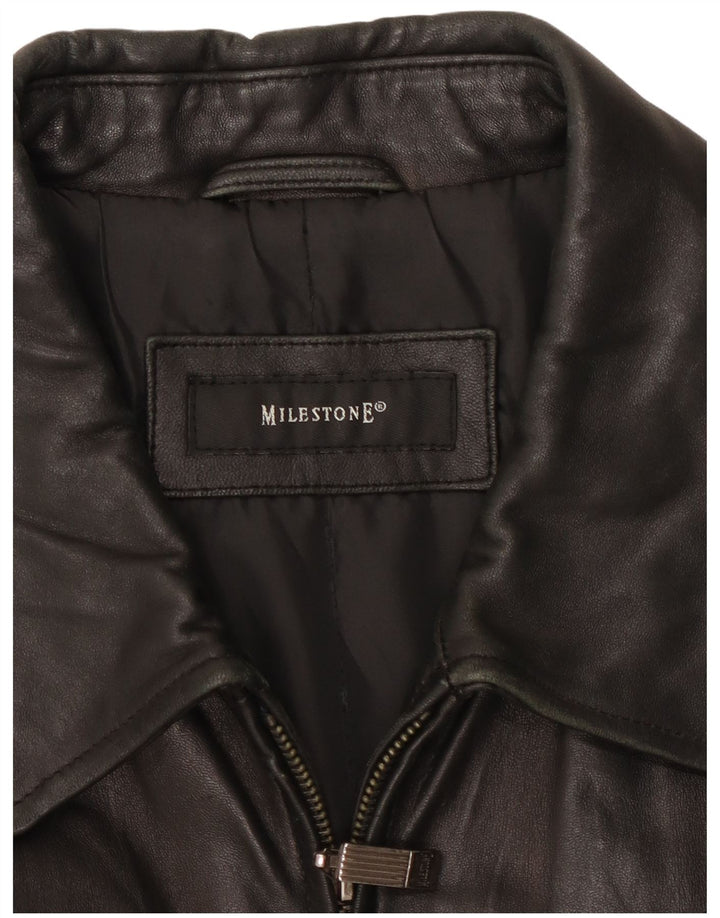 Jachetă de piele pentru bărbați Milestone EU 56 3XL Piele neagră