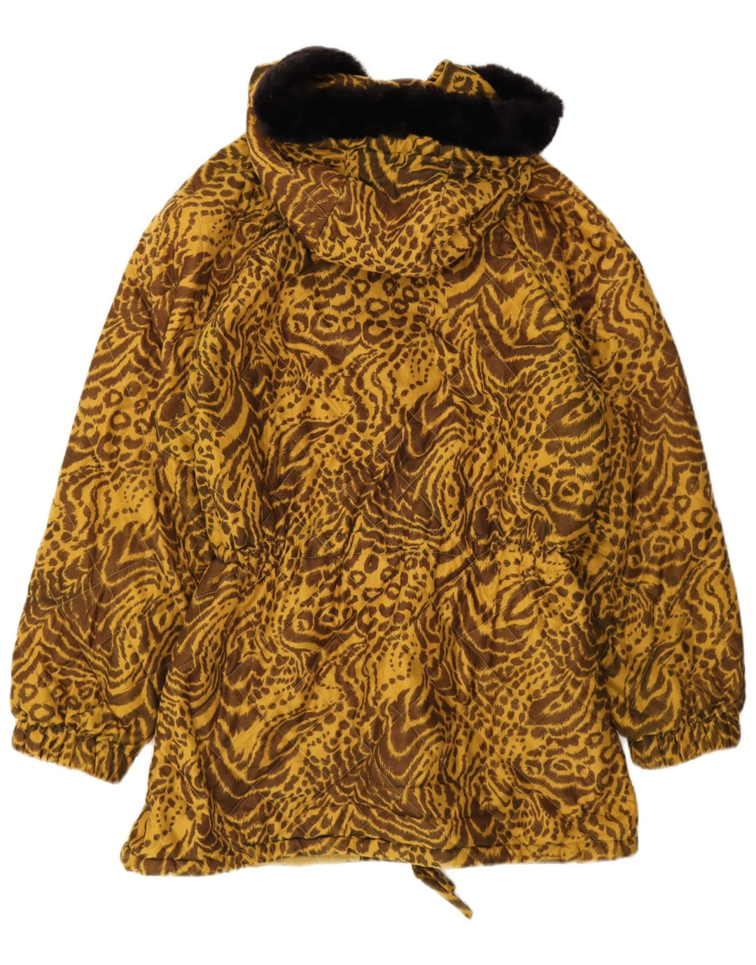 Jachetă de vânt cu glugă vintage pentru femei IT 44 Medium Brown Animal Print