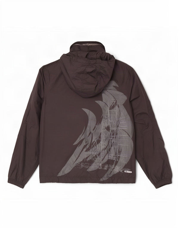Jachetă de ploaie cu glugă grafică Puma pentru bărbați UK 38 Nylon mediu negru