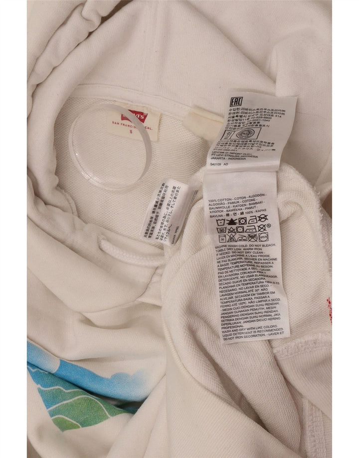 Pulover cu capota cu grafic Levi's pentru bărbați, bumbac alb mic