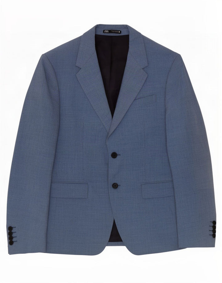 Blazer pentru bărbați Zara cu 2 nasturi EU 50 Albastru mediu