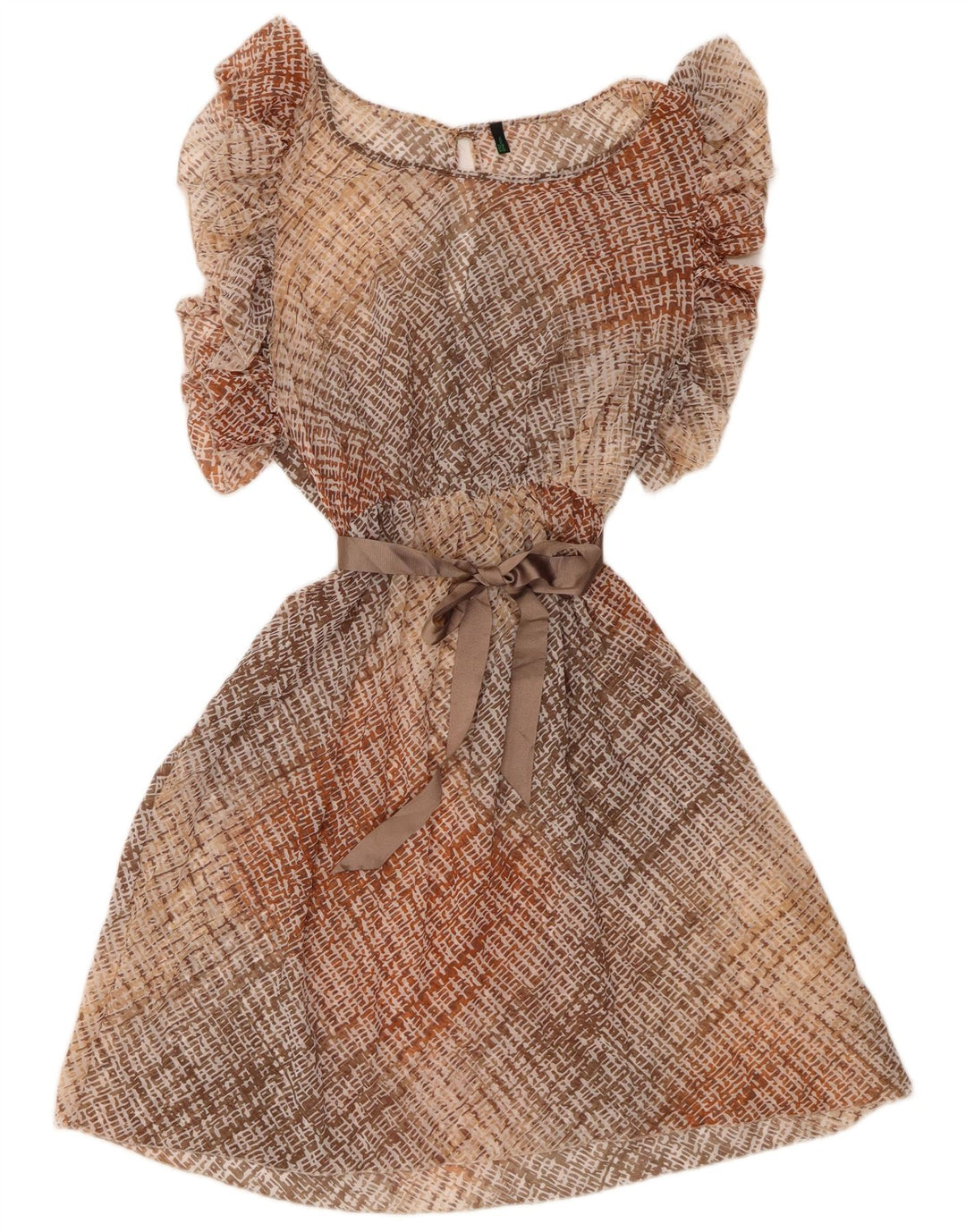 BENETTON Rochie A-Line Liliac pentru femei UK 12 Medium Beige Check