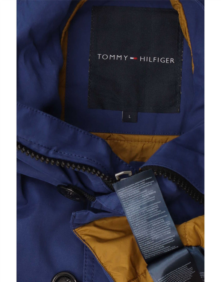 Jachetă parka cu glugă Tommy Hilfiger pentru bărbați UK 40 Poliester albastru mare