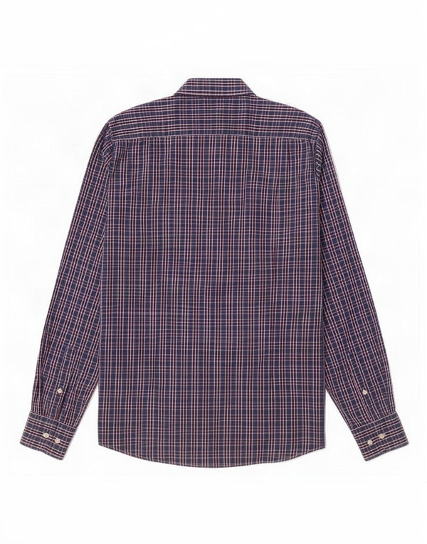 Cămașă Dack's Slim Fit pentru bărbați, bumbac cu carouri albastre mari