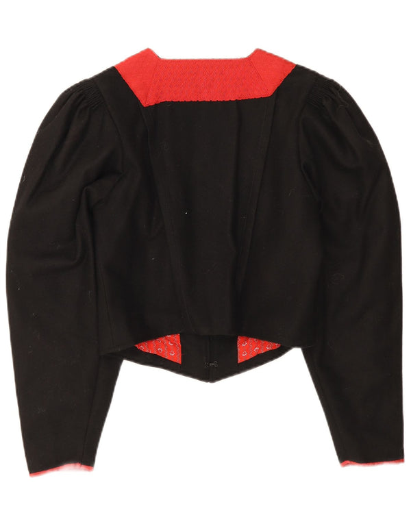 Jachetă Bolero Vintage pentru femei Trachten EU 38 Medium Black Colorblock