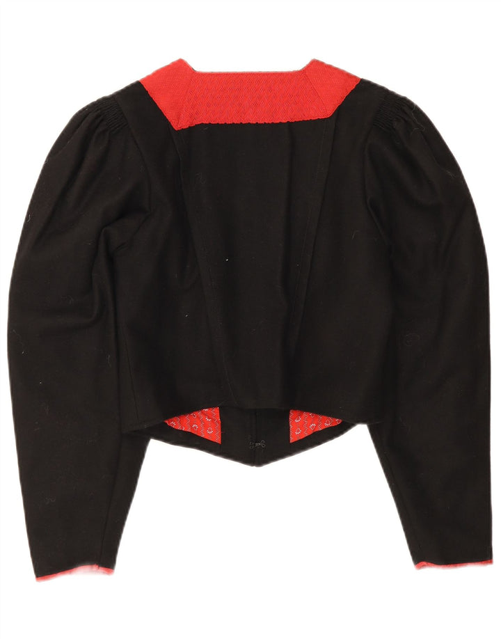 Jachetă Bolero Vintage pentru femei Trachten EU 38 Medium Black Colorblock