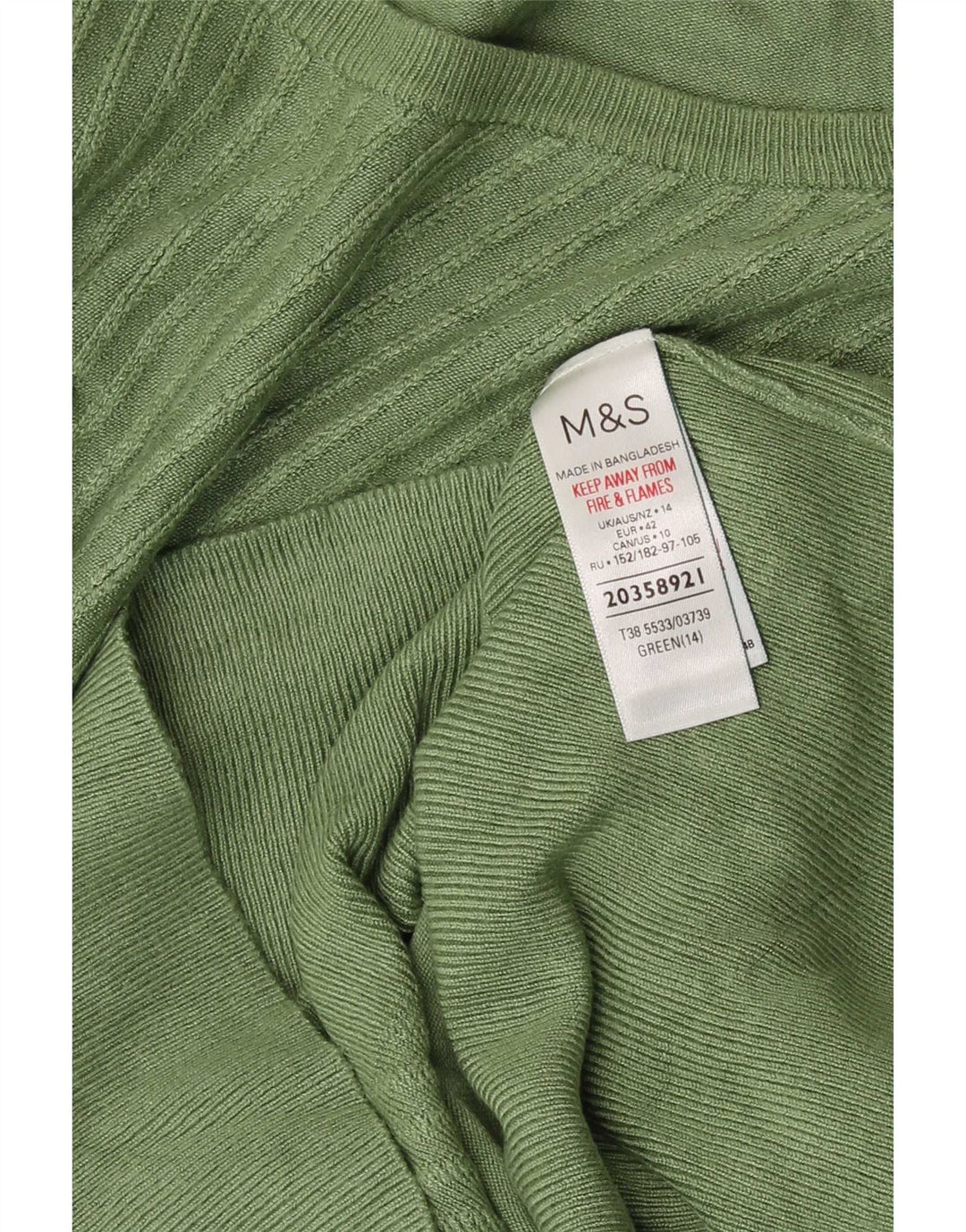 Pulover pentru femei Marks & Spencer Crop Boat Gât, UK 14 Medium Green