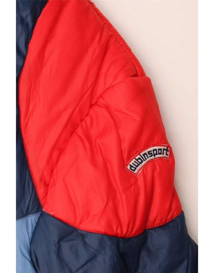 Jachetă căptușită vintage pentru bărbați UK 38 Medium Blue Colorblock