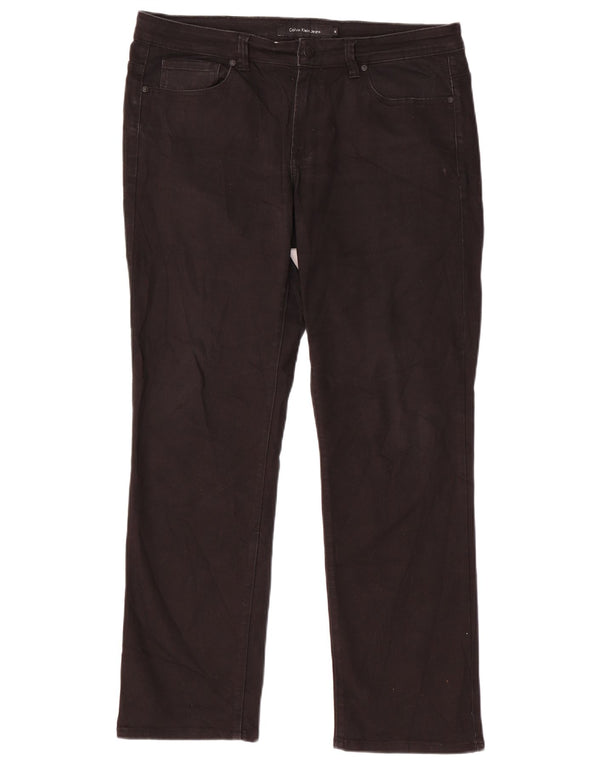 Blugi drepti pentru femei Calvin Klein US 12 Large W34 L30 Bumbac negru