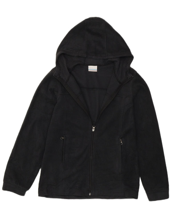 Jachetă fleece cu glugă Columbia pentru fete 14-15 ani, mare, negru, poliester