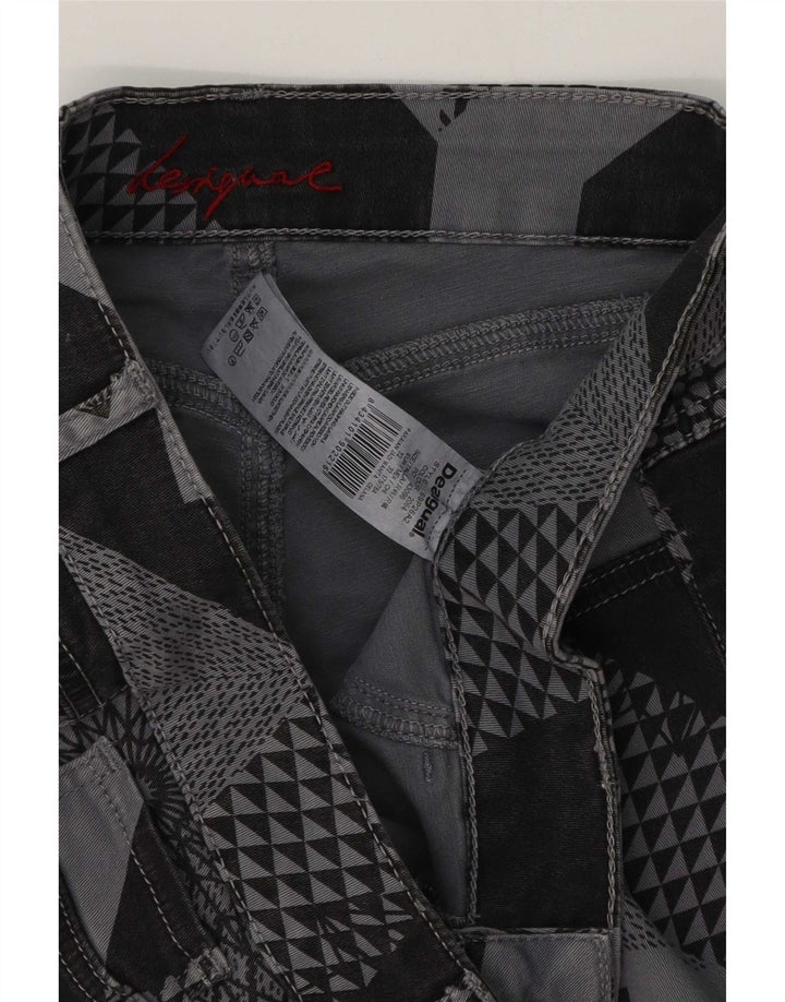 Pantaloni casual slim pentru femei Desigual W32 L29 bumbac mozaic gri