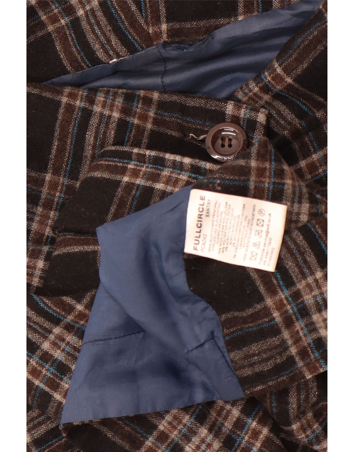 Bomber vintage pentru femei UK 10 mic maro din lână carouri
