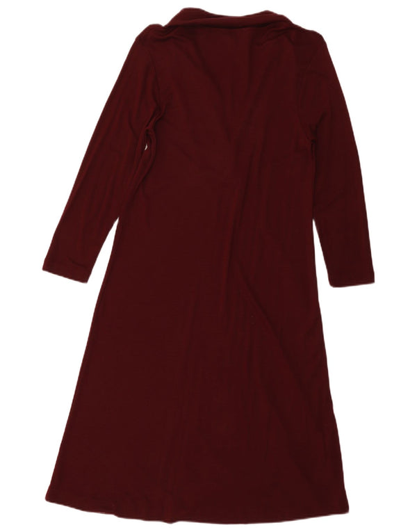 Massimo Dutti Rochie A-Line pentru Femei cu mâneci 3/4 UK 10 Mic Bordeaux