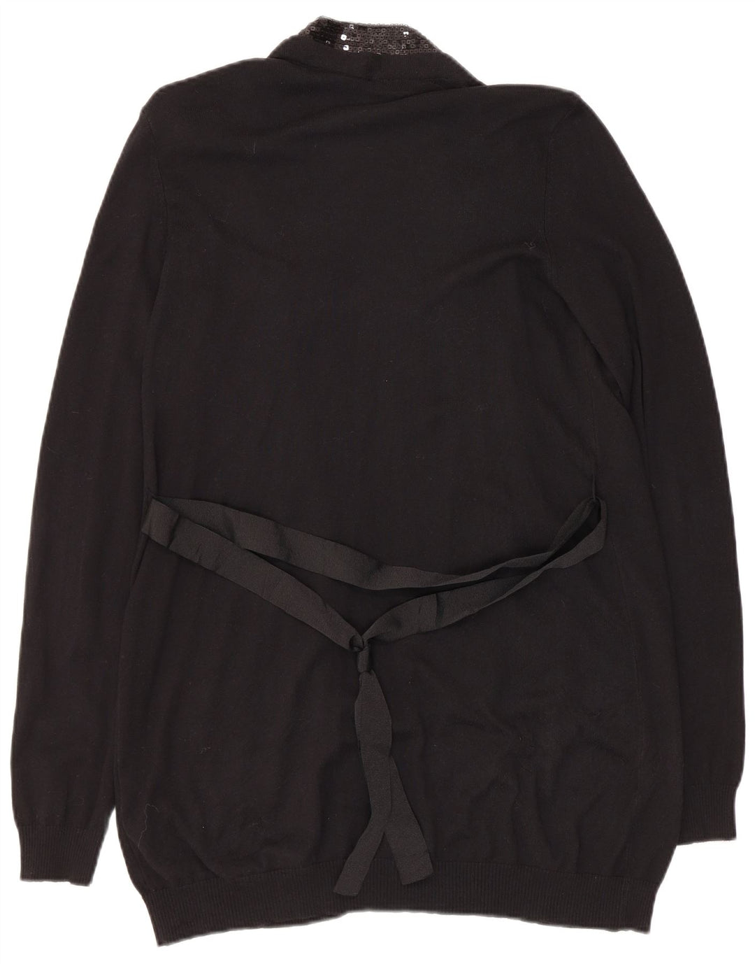 Pulover cardigan deschis pentru femei Sisley UK 14 mare bumbac negru