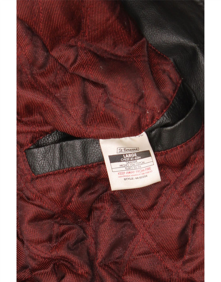 Jachetă din piele pentru bărbați St. Bernard UK 40, mare, neagră