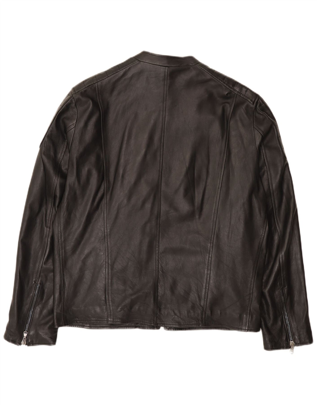 Jachetă de curse din piele pentru bărbați Bayside UK 42 XL din piele neagră