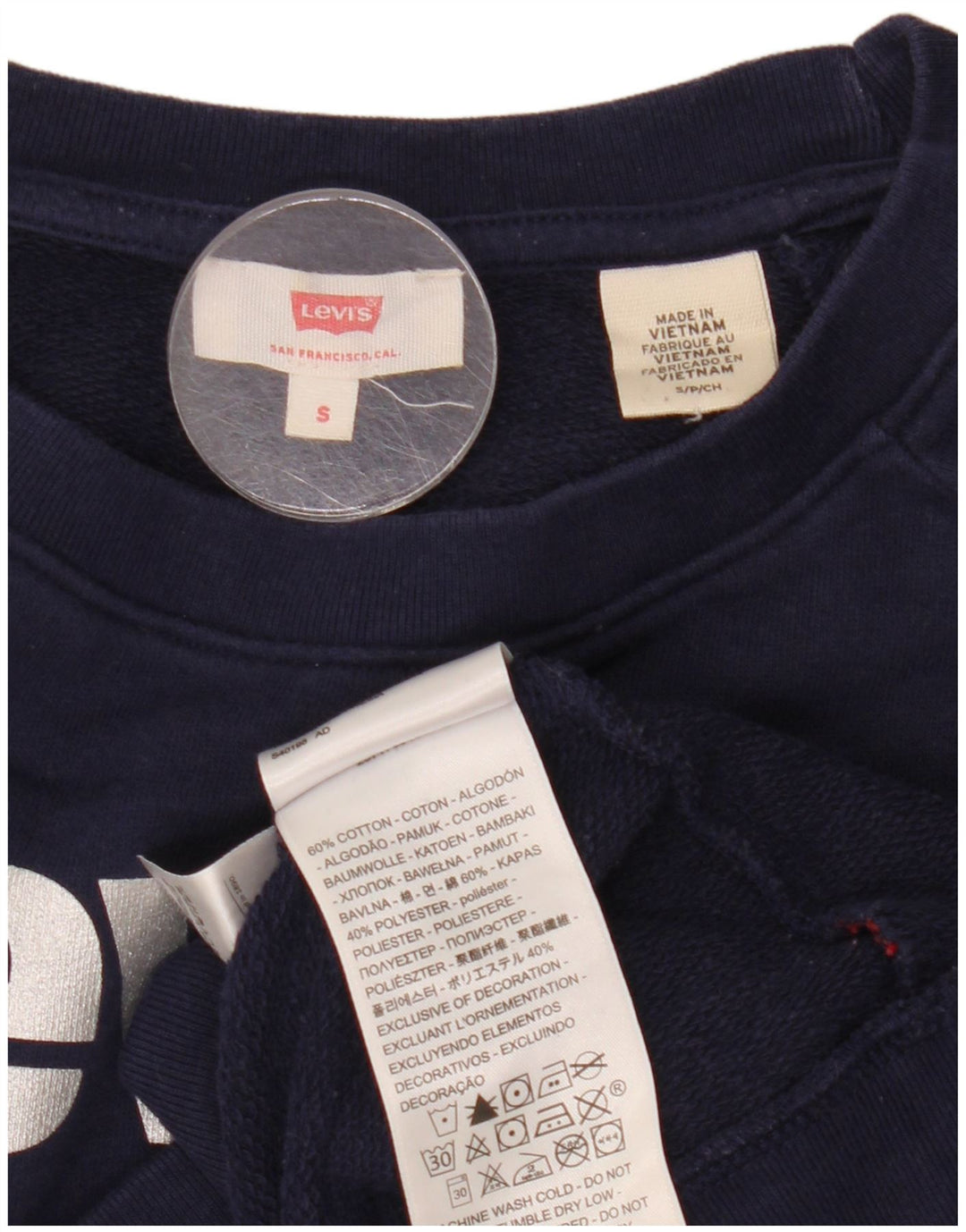 Pulover pentru femei Levi's Graphic Oversized Pulover UK 10 Mic Bleumarin