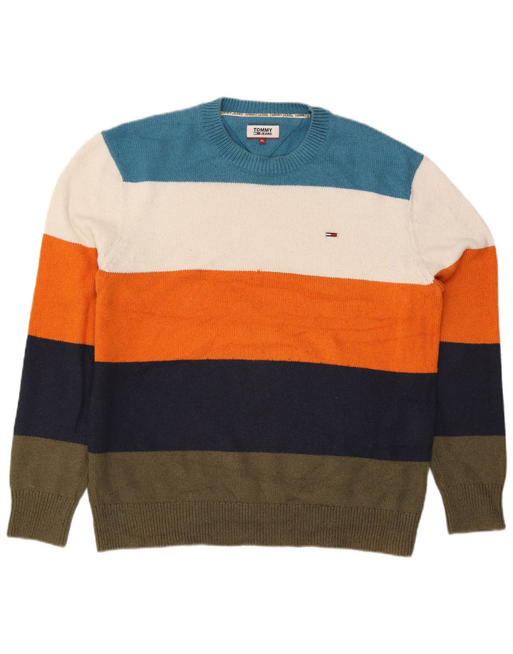 Pulover pentru bărbați Tommy Hilfiger, cu gât crew, XL, cu dungi multicolore