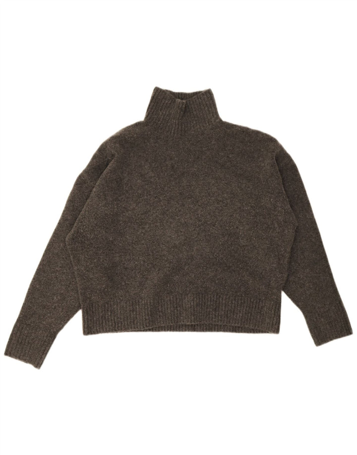 Pulover supradimensionat cu gât rulat Zara pentru femei UK 14 Medium Gri Pete