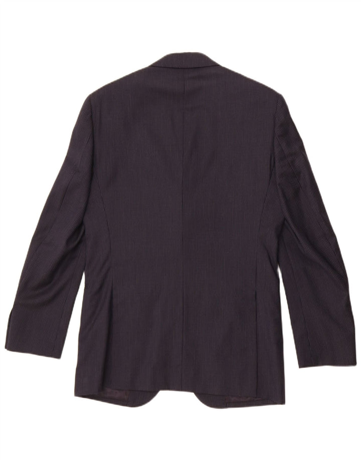 Jachetă Boggi pentru bărbați, cu 3 nasturi, IT 46, lână cu dungi, albastru bleumarin