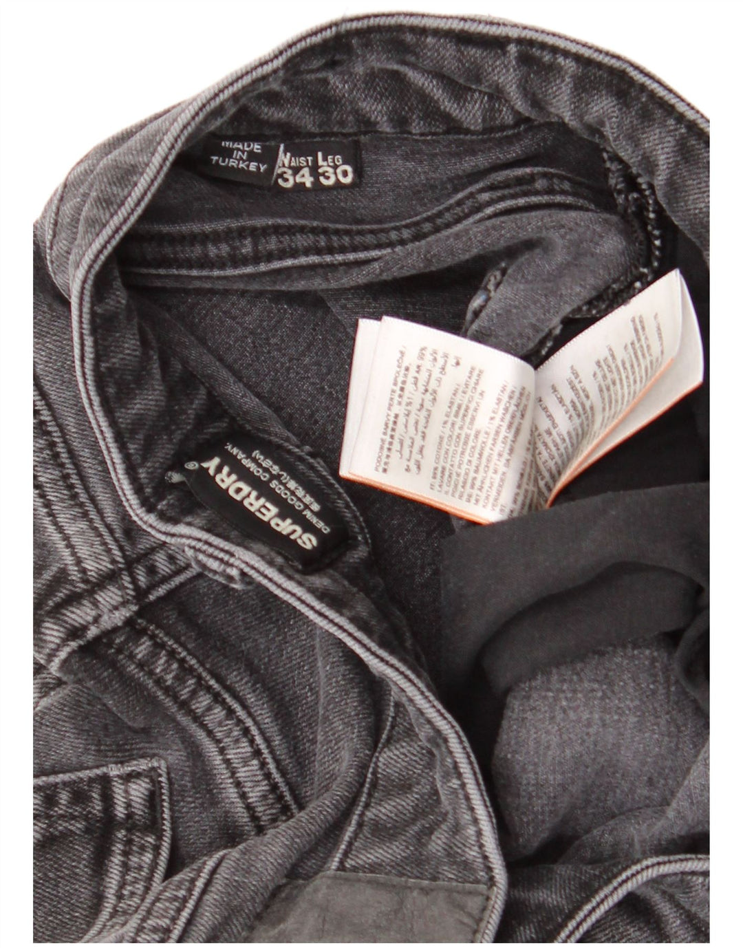 Blugi tăiați pentru bărbați Superdry W34 L24 bumbac negru