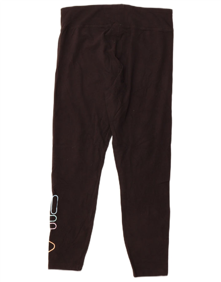 Leggings crop cu grafic pentru femei Fila UK 14, mare, negru, bumbac