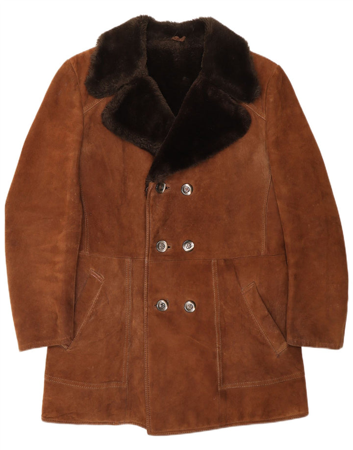 Palton Ruffo pentru femei din shearling IT 50 XL maro