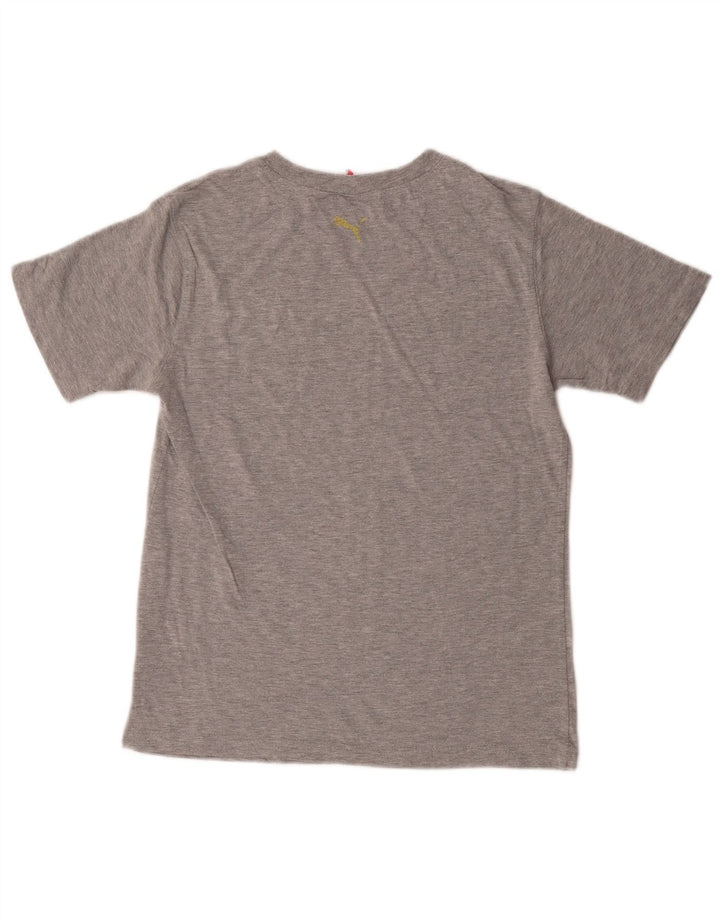 Tricou grafic Puma pentru băieți Top 9-10 ani bumbac gri mediu