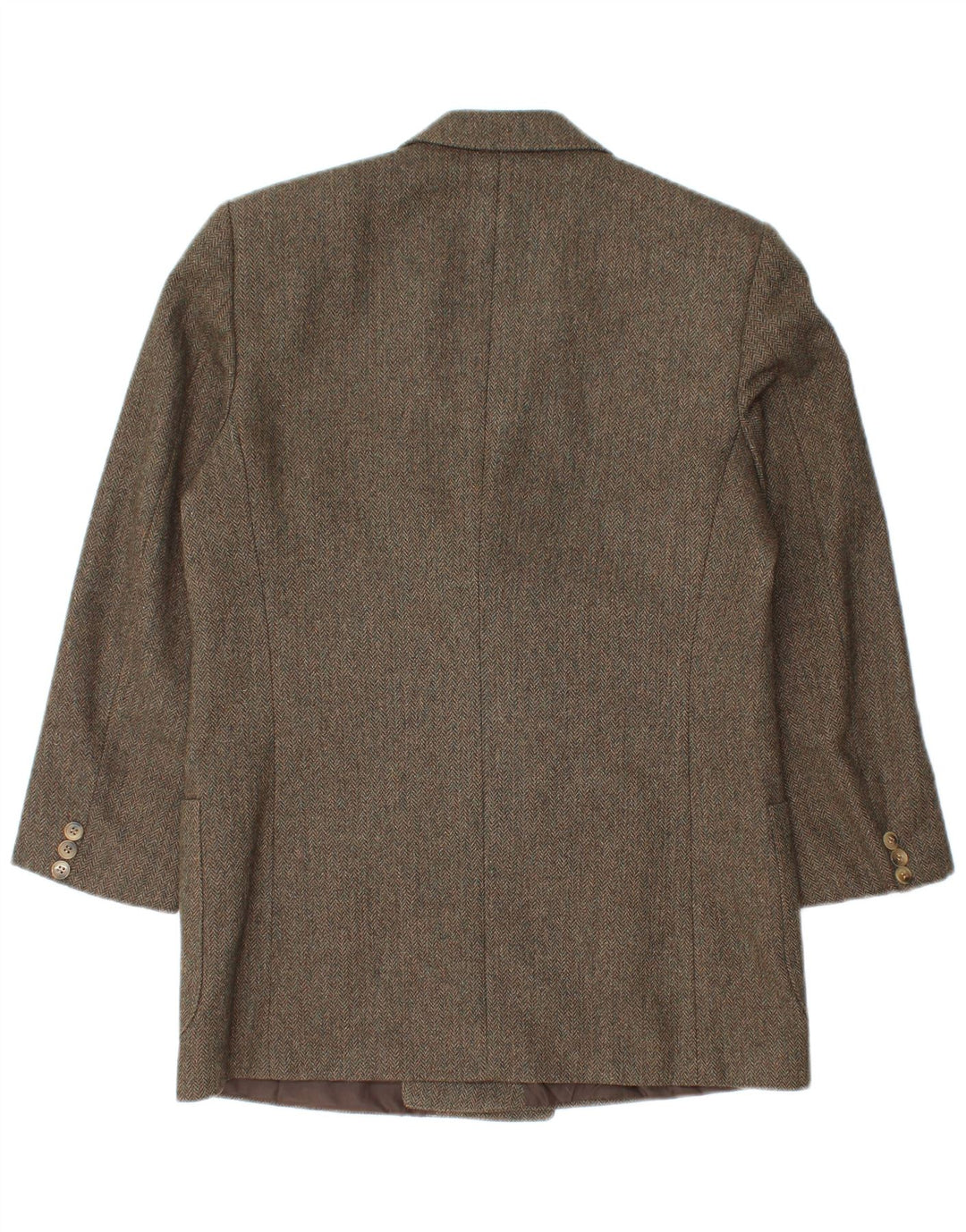 Jachetă vintage pentru bărbați la dublu piept IT 48 Medium Green Herringbone