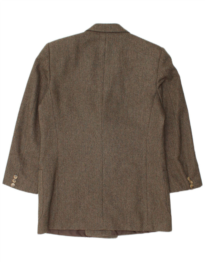 Jachetă vintage pentru bărbați la dublu piept IT 48 Medium Green Herringbone