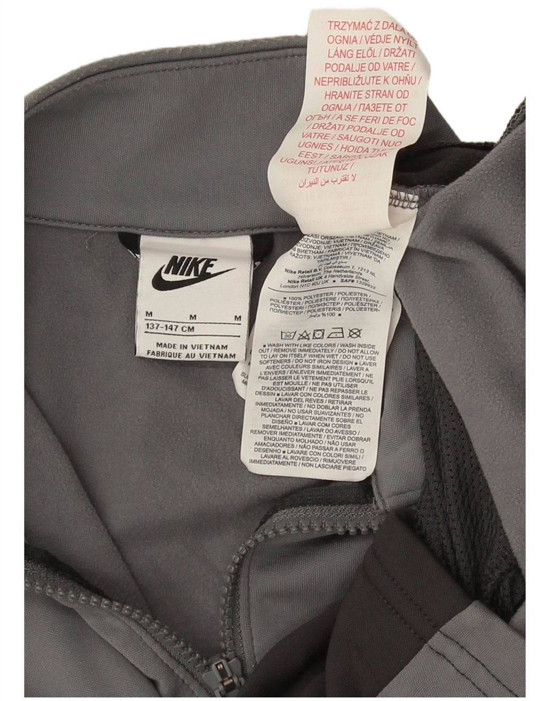 Jachetă de top pentru trening cu grafică Nike pentru băieți 10-11 ani, gri mediu, color block