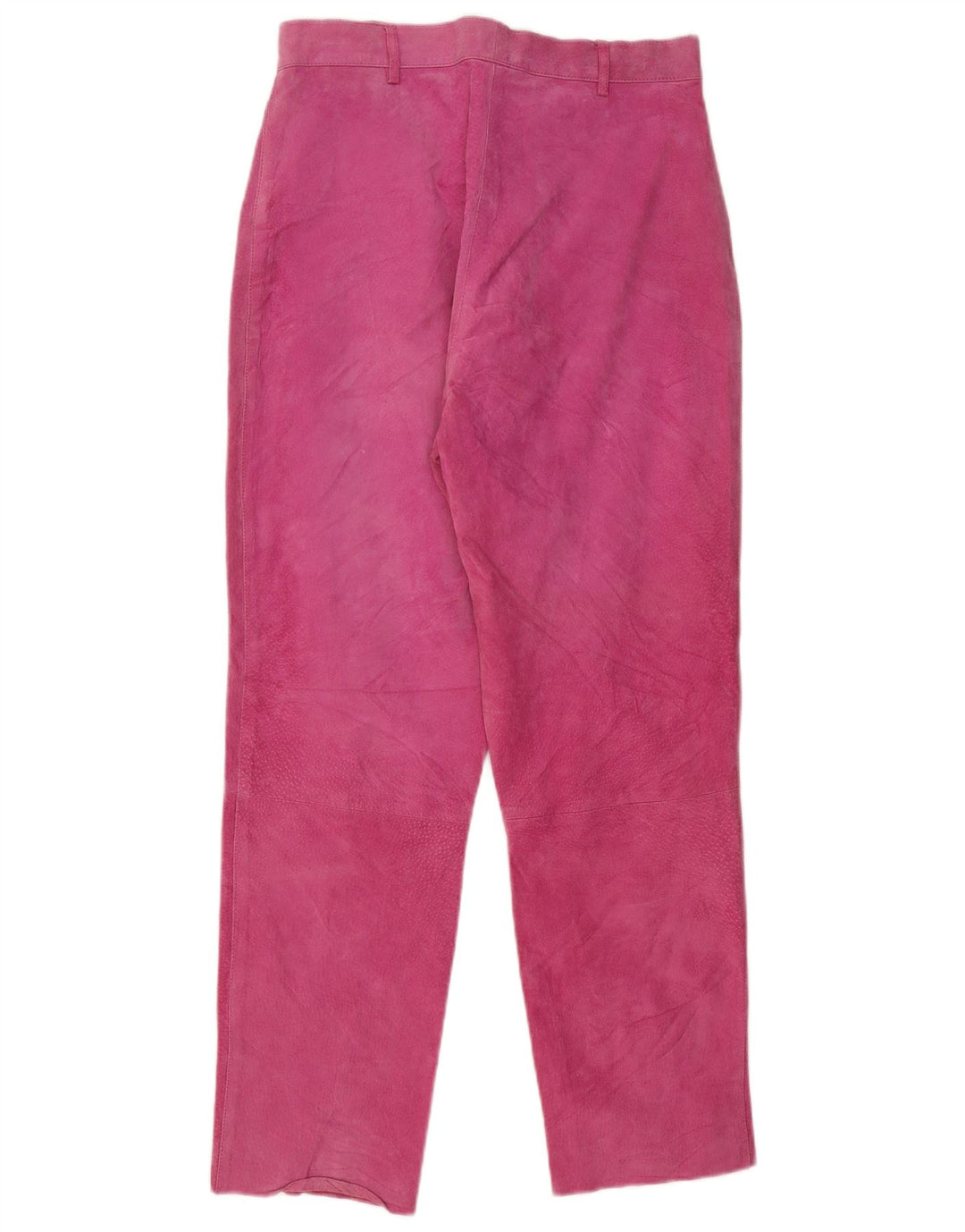 VINTAGE Pantaloni drepti de piele intoarsa pentru femei UK 16 Large W30 L29 Pink Piele