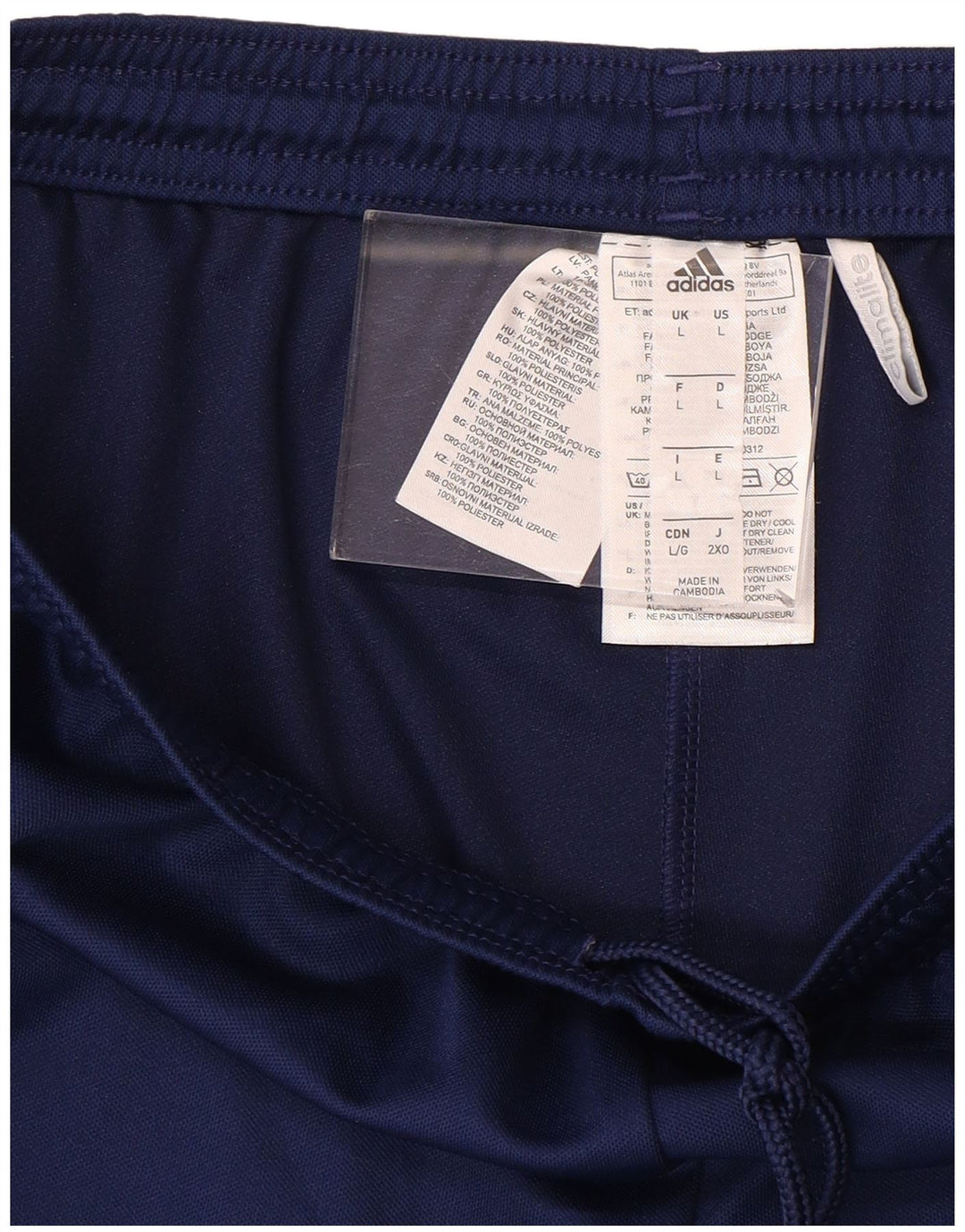 ADIDAS Mens Climalite Sport Shorts Large  Navy Blue Polyester
